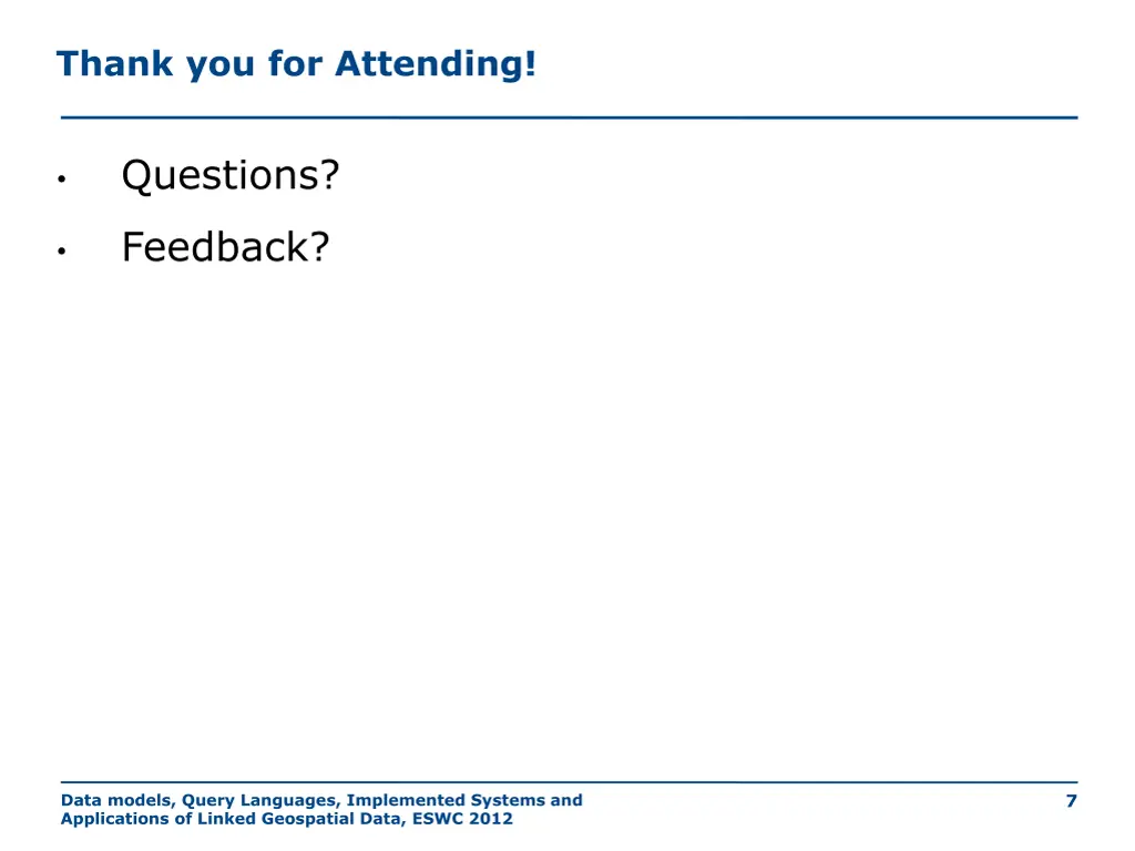 thank you for attending