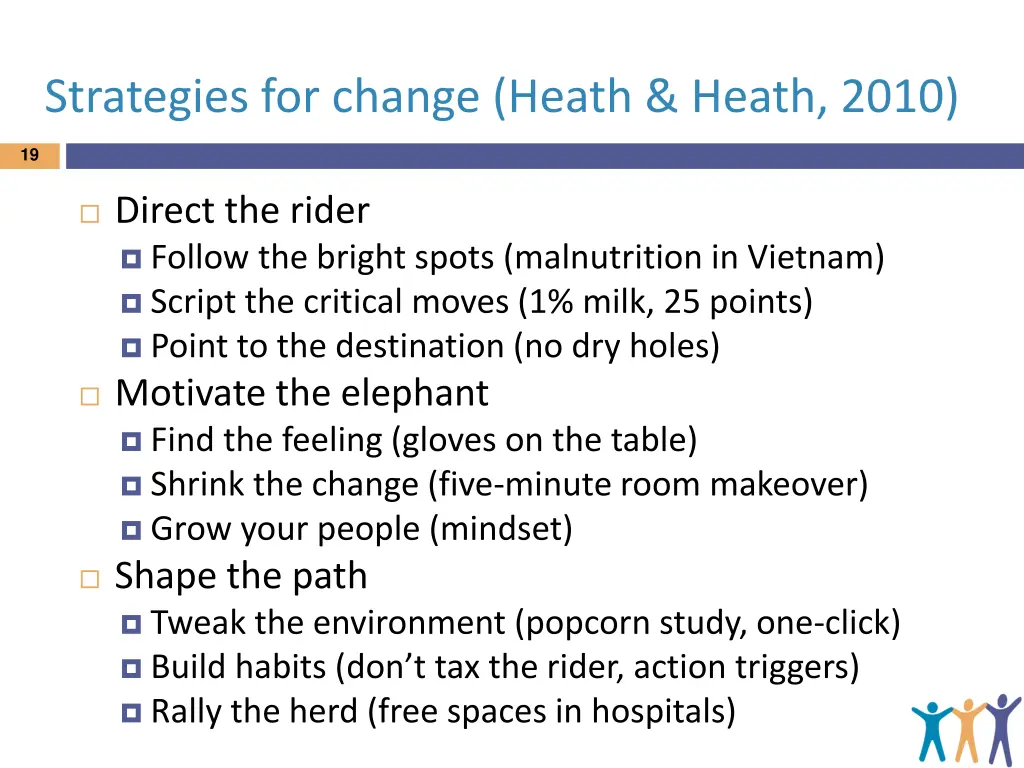 strategies for change heath heath 2010