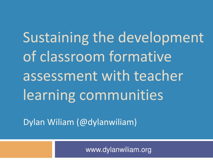 sustaining the development of classroom formative