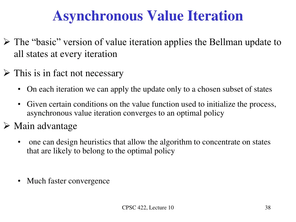 asynchronous value iteration