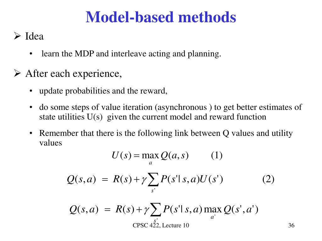 model based methods
