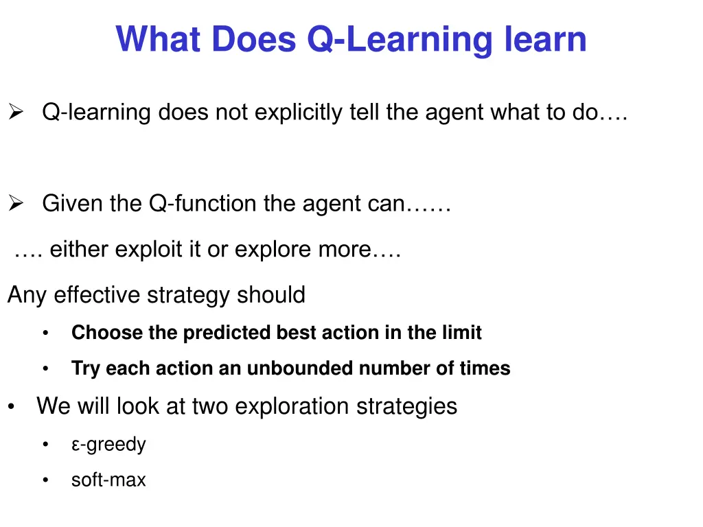 what does q learning learn