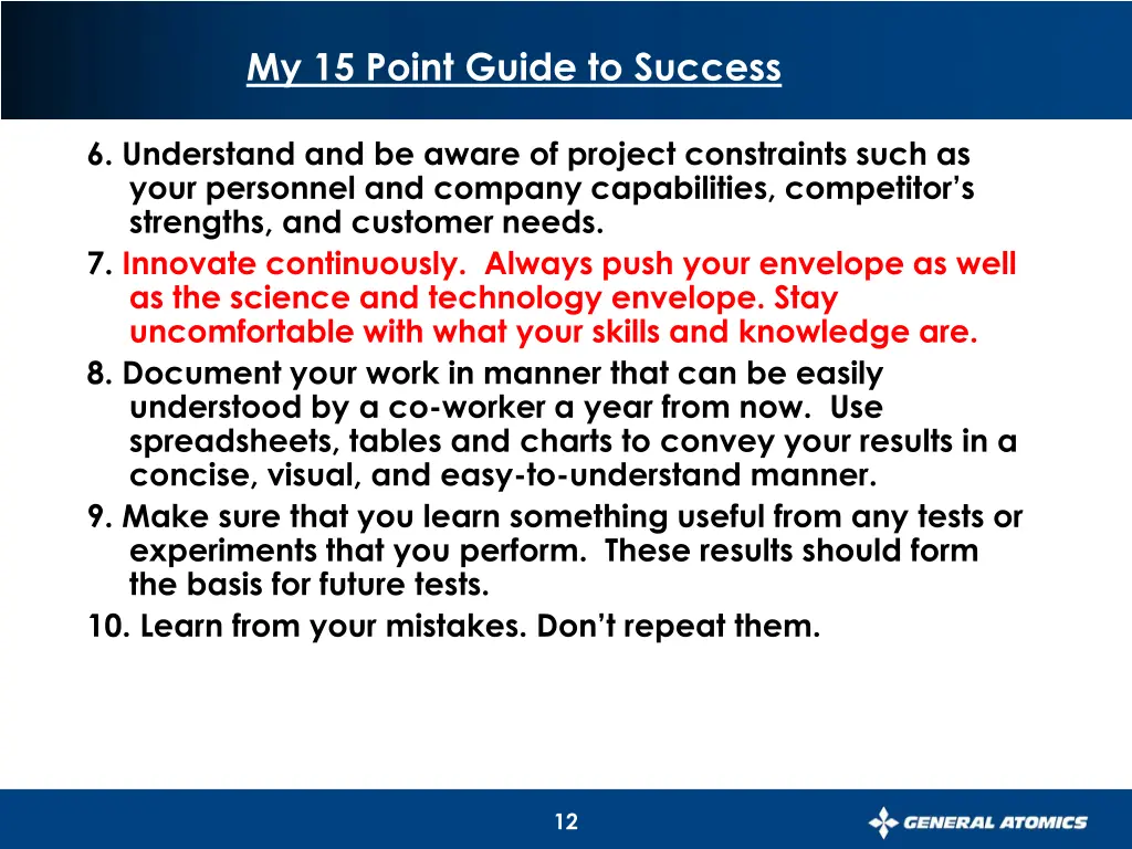 my 15 point guide to success 1