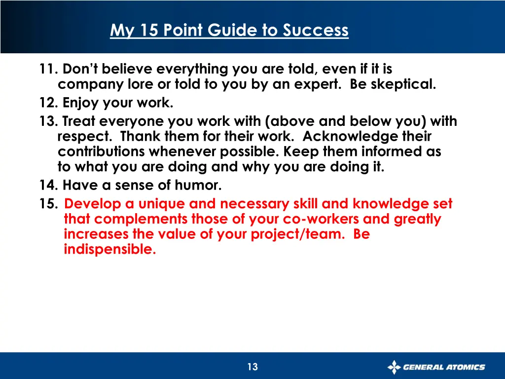 my 15 point guide to success 2