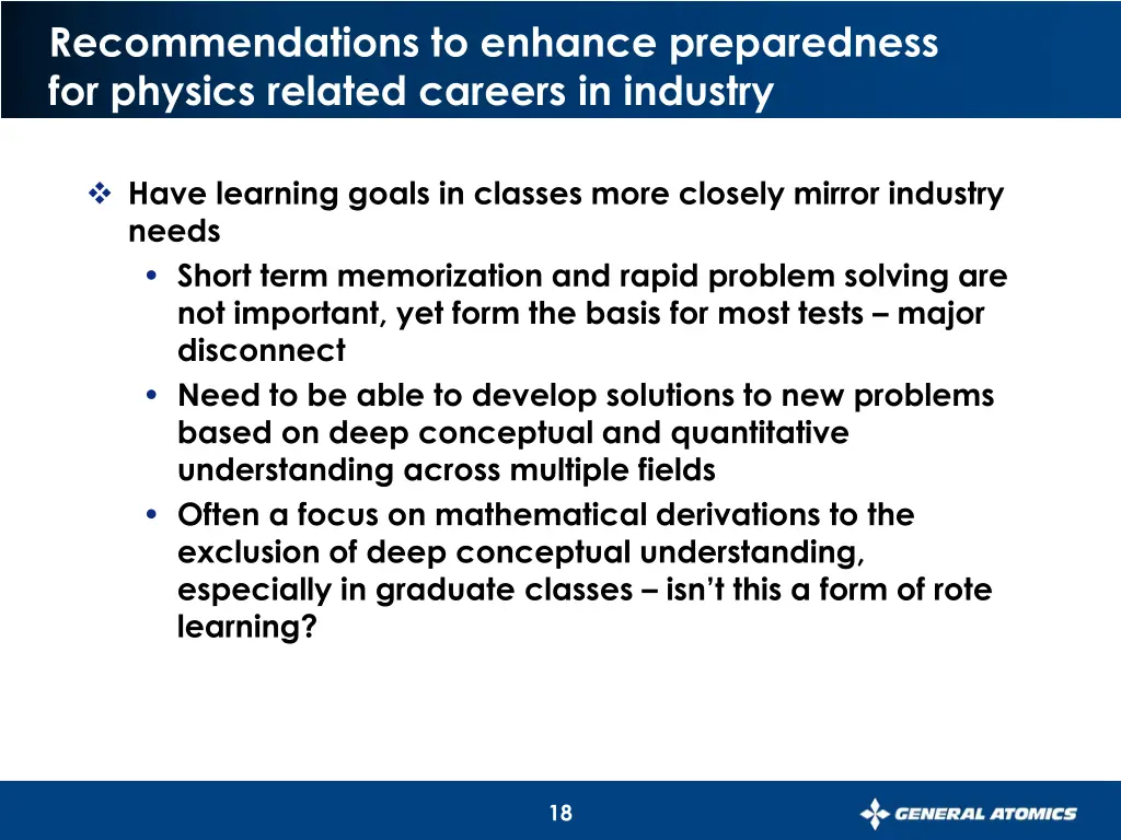 recommendations to enhance preparedness 1