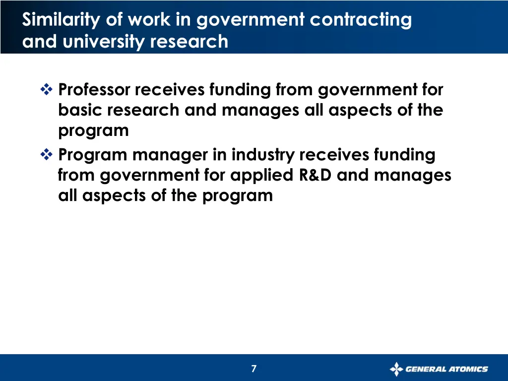 similarity of work in government contracting