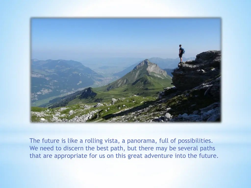 the future is like a rolling vista a panorama
