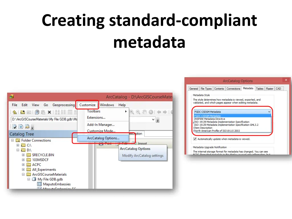 creating standard compliant metadata