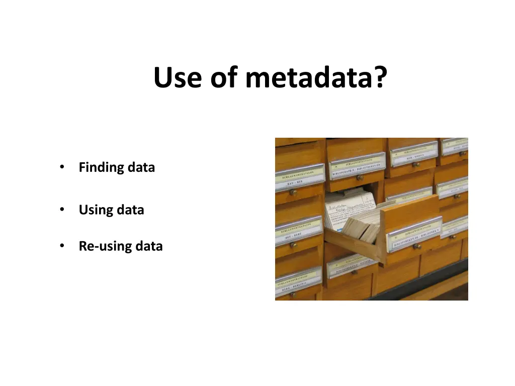 use of metadata