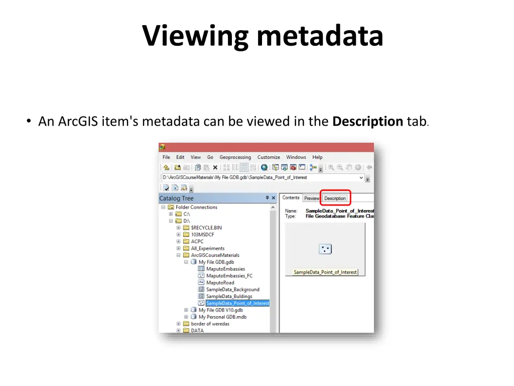 viewing metadata 1