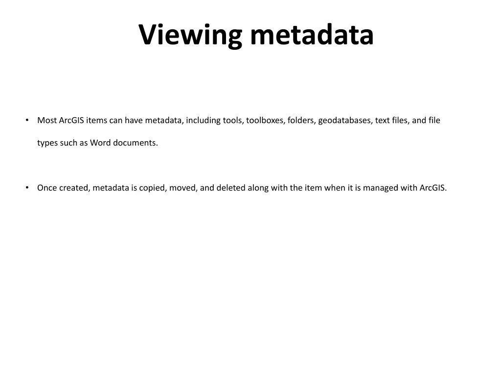 viewing metadata