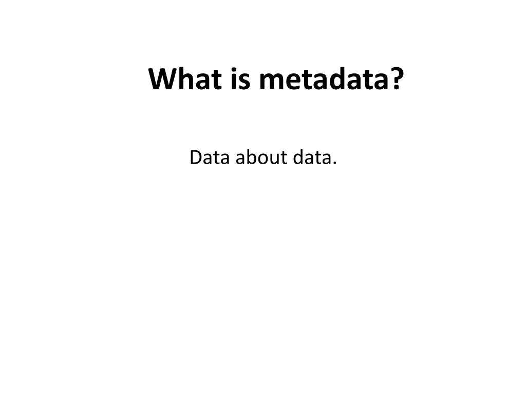 what is metadata 1
