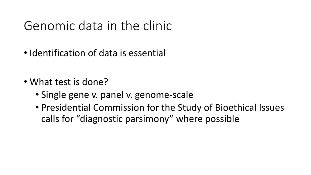 genomic data in the clinic