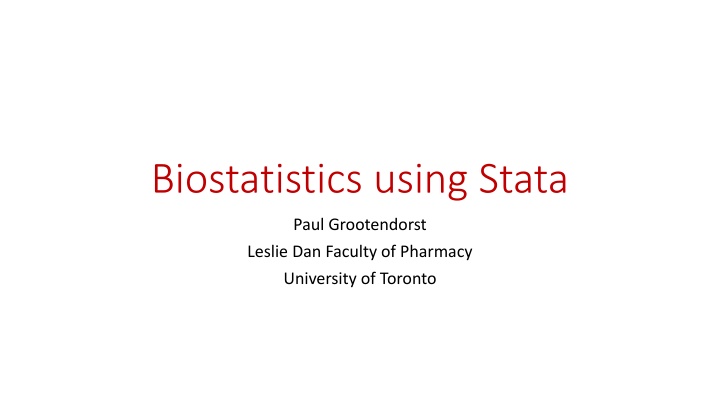 biostatistics using stata