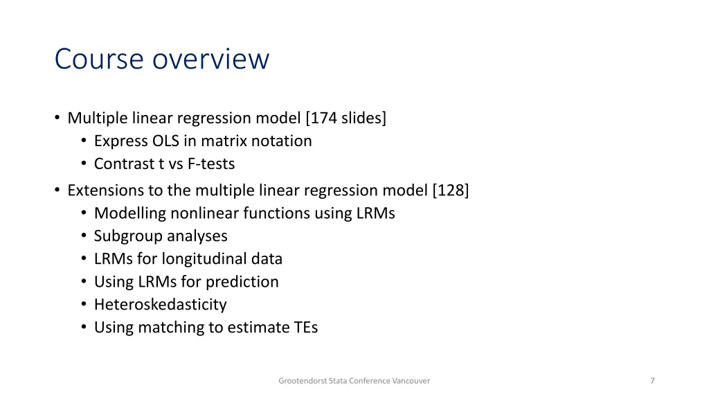 course overview 2