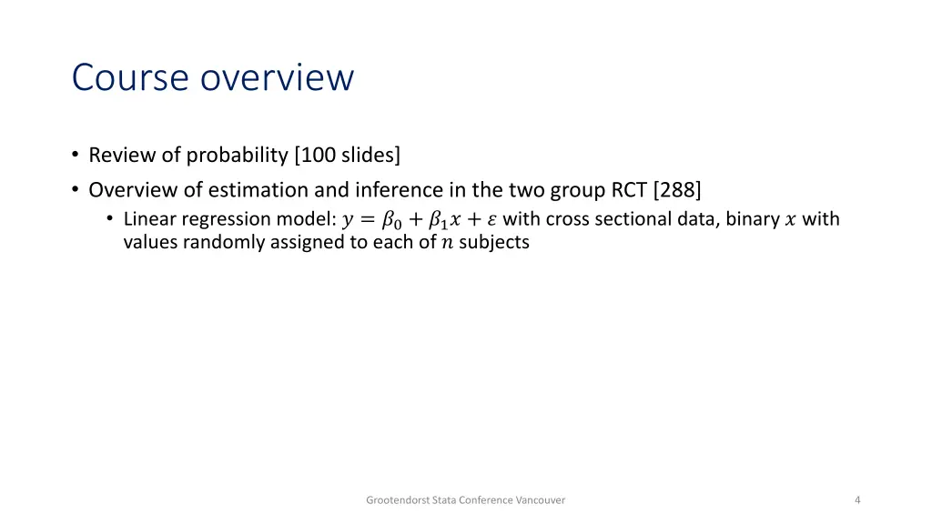 course overview