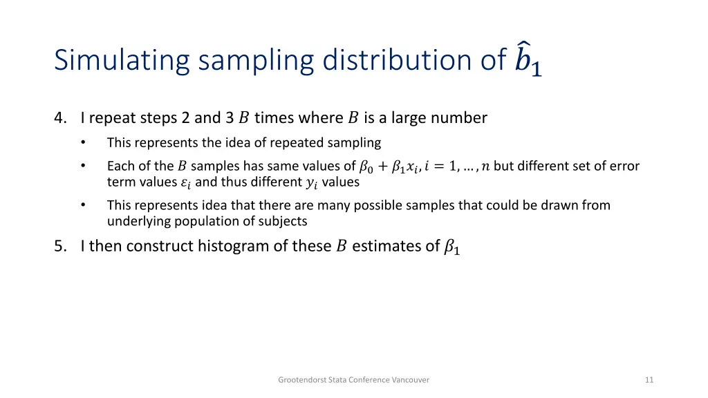 simulating sampling distribution of 1 1