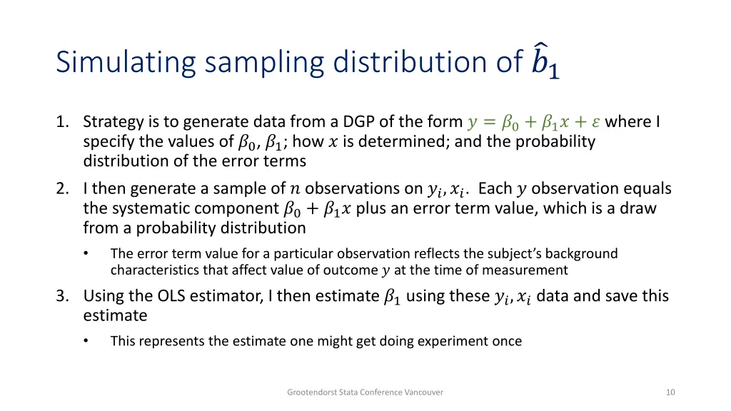 simulating sampling distribution of 1