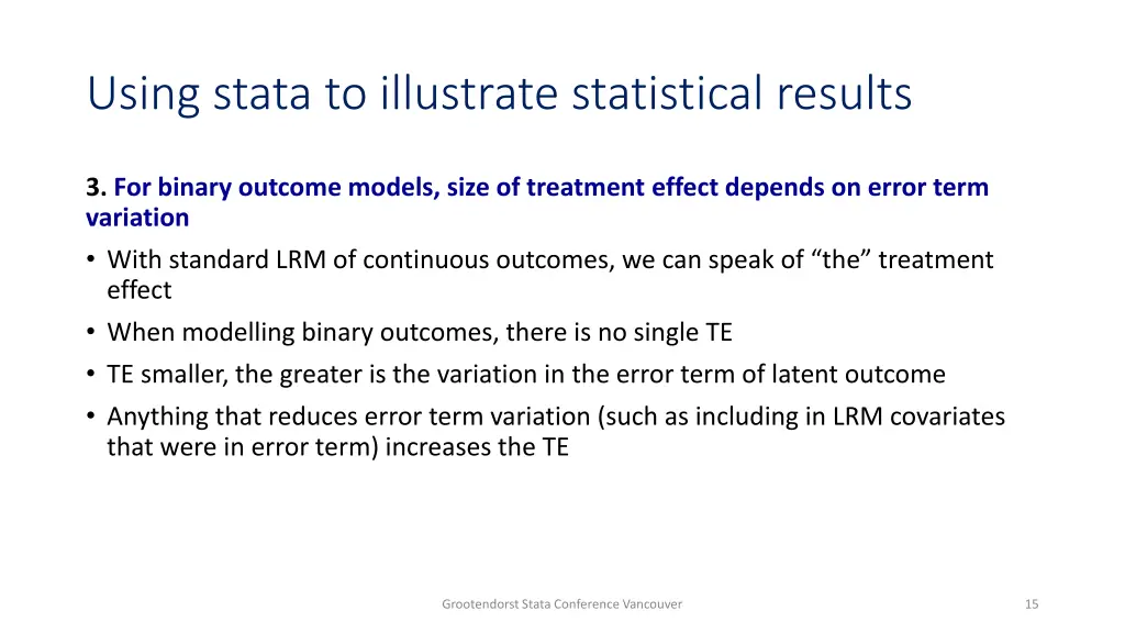 using stata to illustrate statistical results 2
