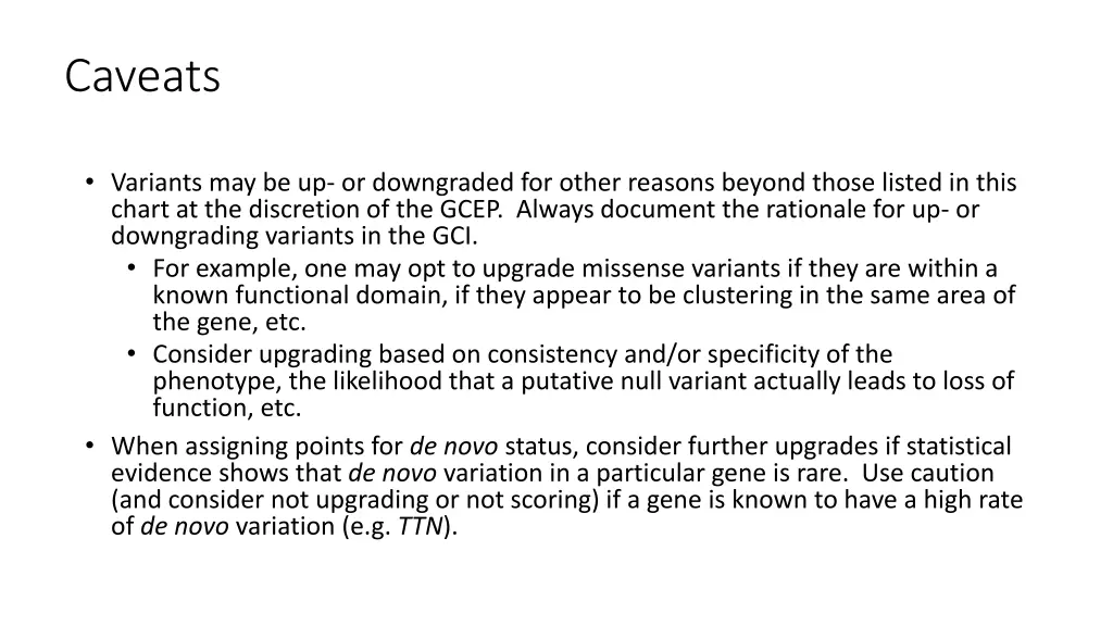 caveats 1