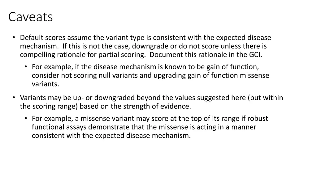 caveats