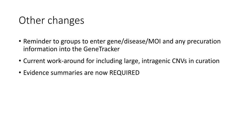 other changes