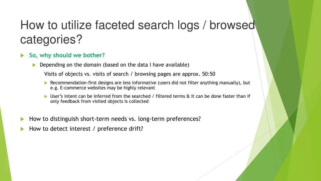 how to utilize faceted search logs browsed 2