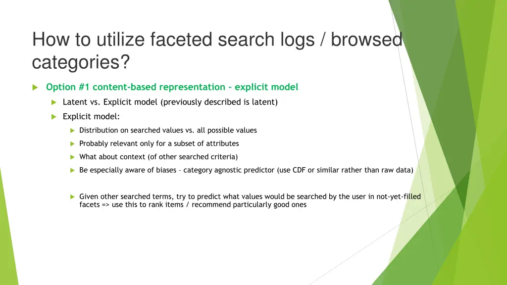 how to utilize faceted search logs browsed 7