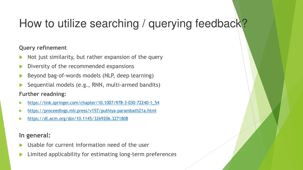 how to utilize searching querying feedback 1