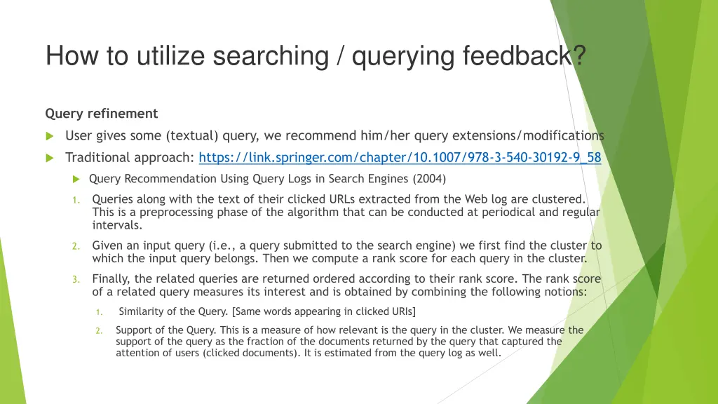 how to utilize searching querying feedback