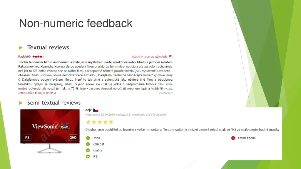 non numeric feedback