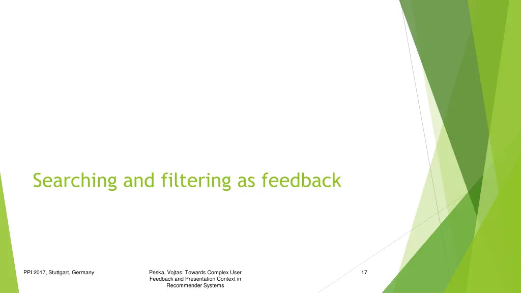 searching and filtering as feedback