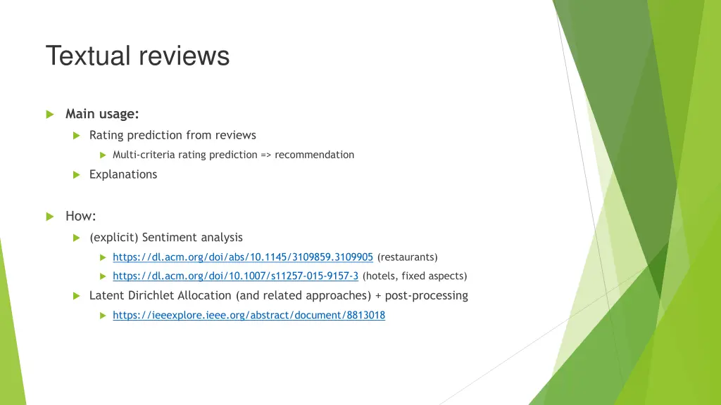 textual reviews