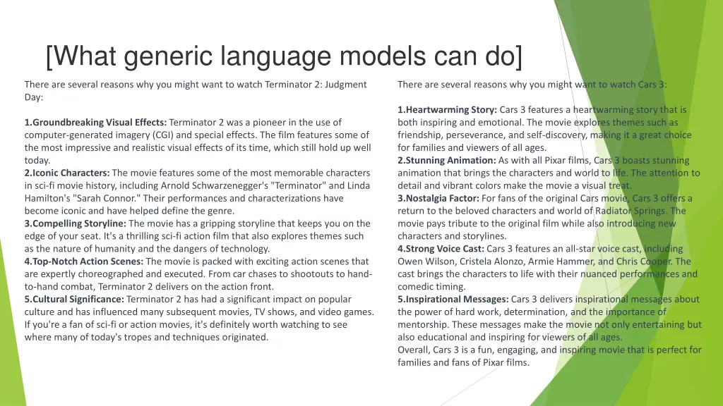 what generic language models can do