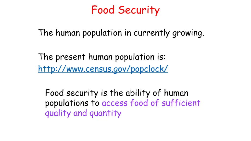 food security
