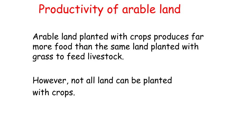 productivity of arable land