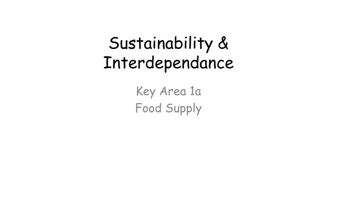 sustainability interdependance