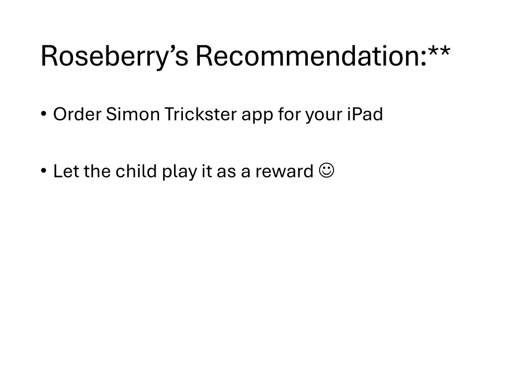 roseberry s recommendation