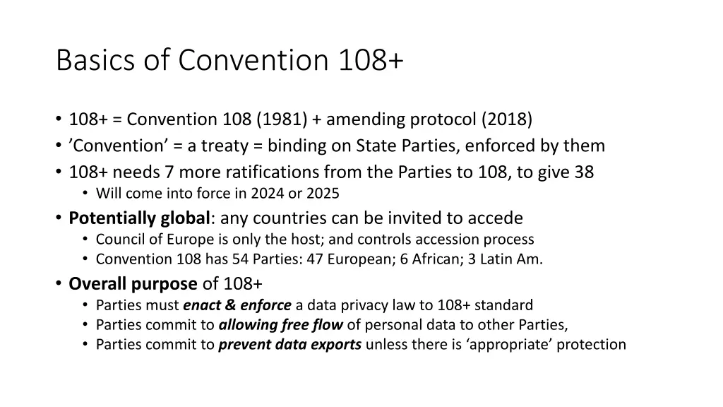 basics of convention 108
