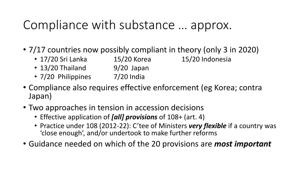 compliance with substance approx