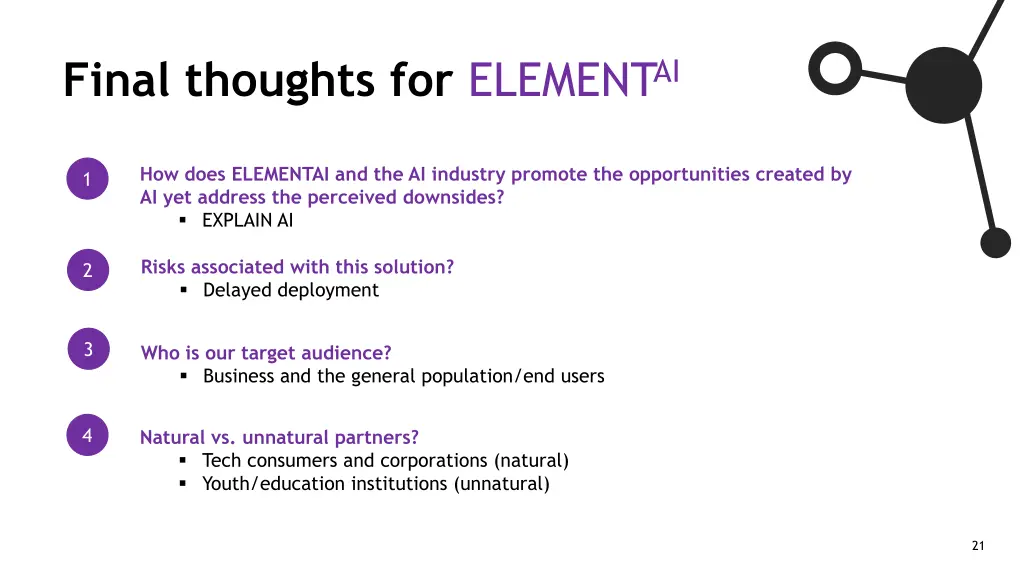 final thoughts for element ai