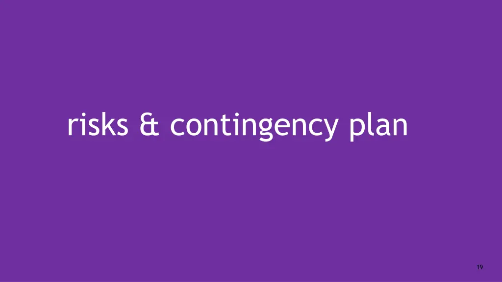 risks contingency plan
