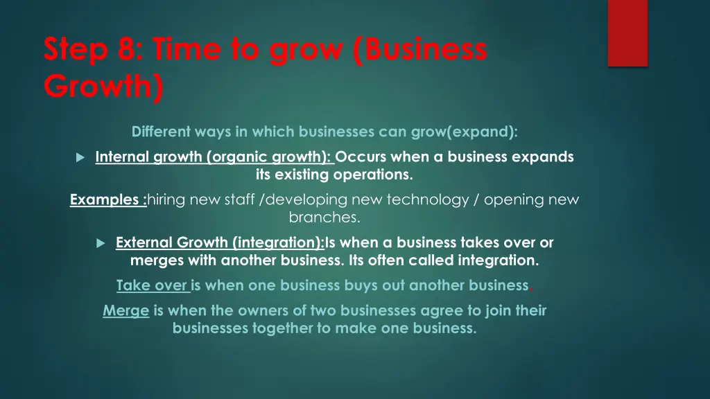 step 8 time to grow business growth