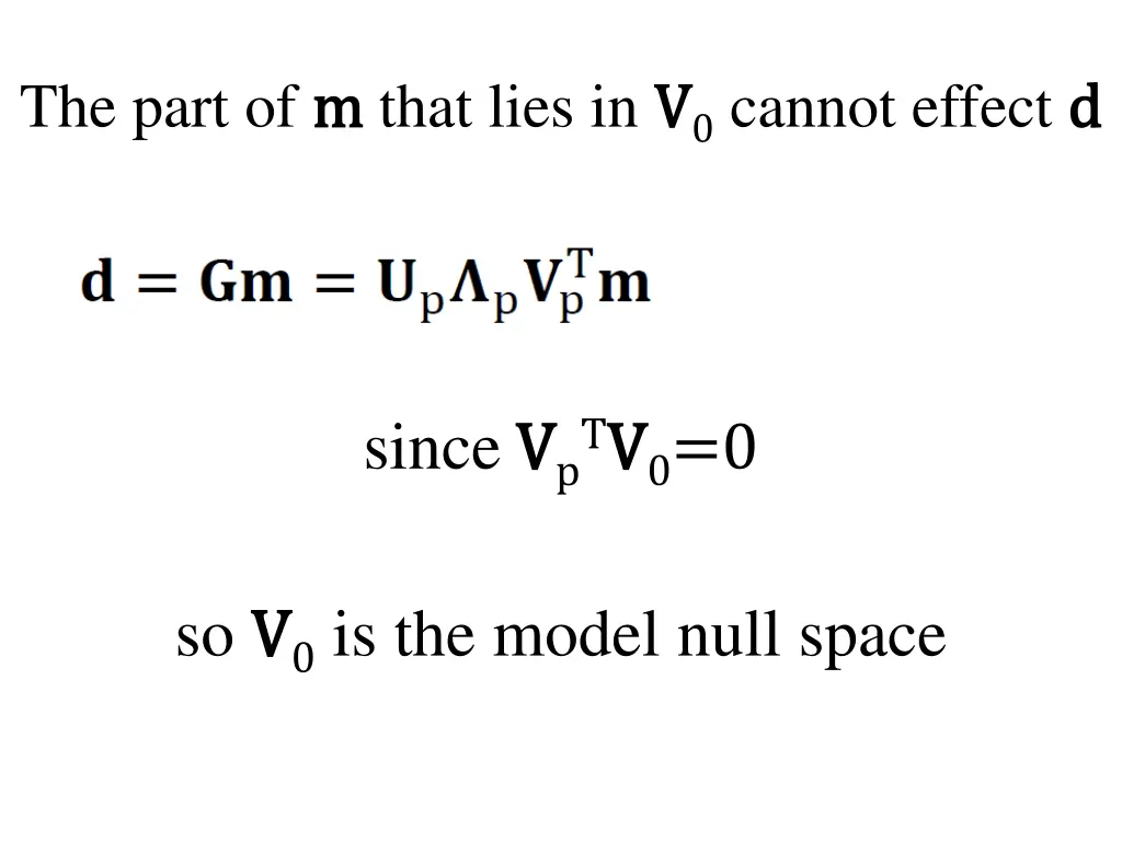 the part of m m that lies in v v 0 cannot effect