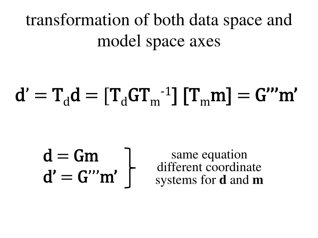 transformation of both data space and model space
