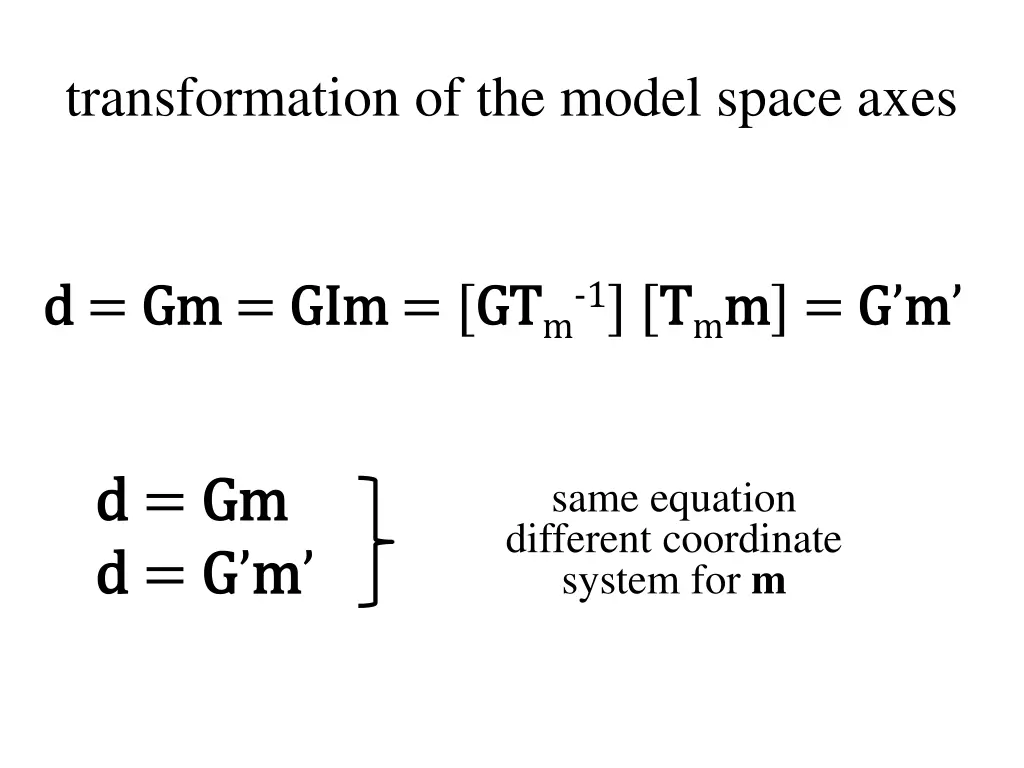 transformation of the model space axes