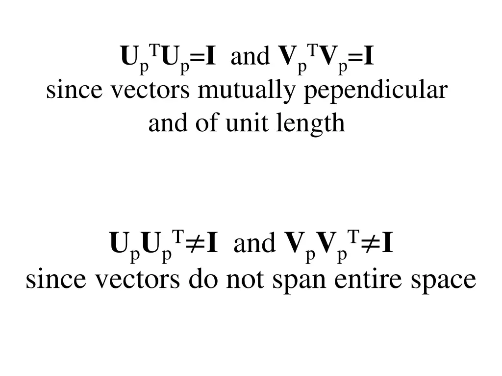 u pt u p i and v pt v p i since vectors mutually