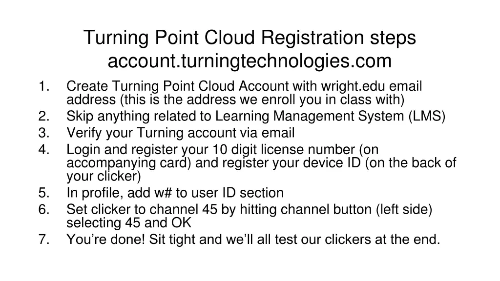 turning point cloud registration steps account