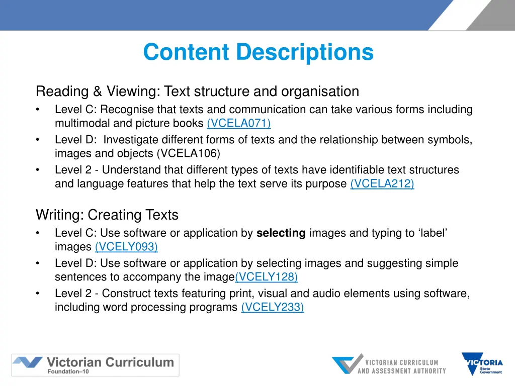 content descriptions