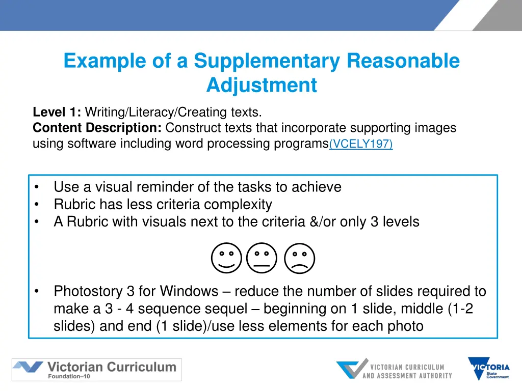 example of a supplementary reasonable adjustment